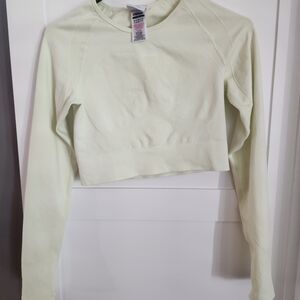 Gymshark Light Cream Long Sleeve Crop Top